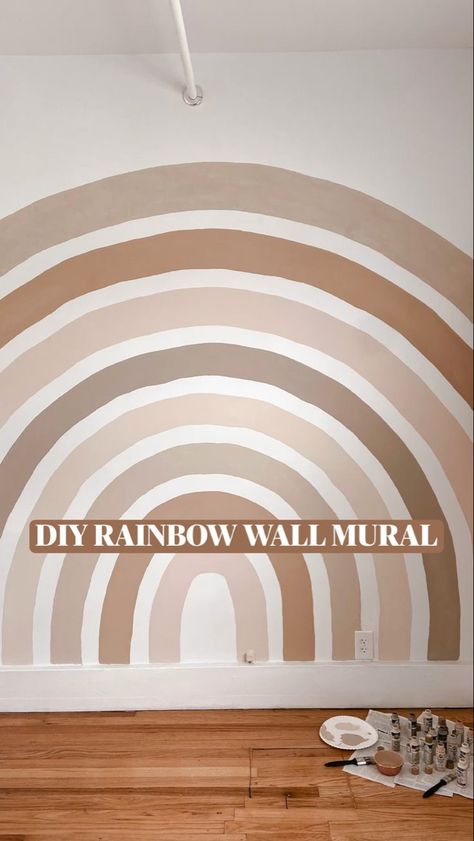 Boho Rainbow Room, Wall Mural Kids Room, Diy Rainbow Wall, Mural Kids Room, Playroom Mural, Rainbow Wall Mural, Rainbow Playroom, Boho Rainbow Nursery, Kids Room Murals