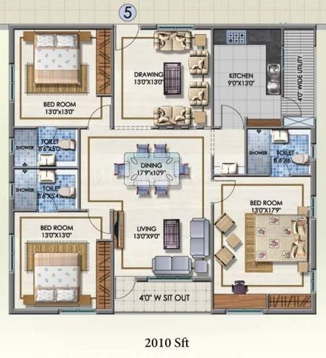 Simple 3 Bedroom Low Cost Kerala Home Plan With Pooja Room - Free 6B5 Home Map Design 3 Bedroom, Free House Plans 3 Bedroom, 3 Room House Plan, Kerala House Plan, Low Cost House Plans, 3 Bedroom Home Floor Plans, Hotondo Homes, Home Map Design, Kerala Home Design