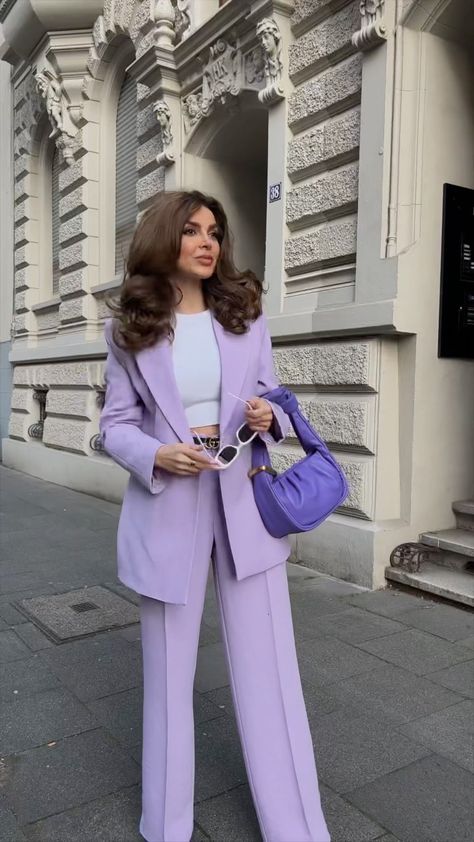 2piece Outfits, Purple Suits, Look Formal, Purple Outfits, Woman Suit Fashion, Pantsuits For Women, Classy Work Outfits, Classy Casual Outfits, Stylish Work Outfits