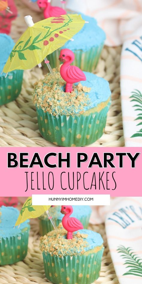 Beach Themed Snacks, Pool Party Desserts, Beach Party Cupcakes, Pool Party Cupcakes, Beach Theme Desserts, Beach Theme Cupcakes, Beach Party Food, Beach Birthday Cake, Backyard Birthday Party