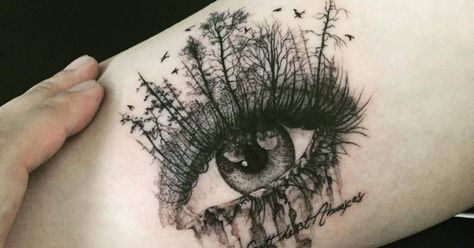 Tattoo Artist: Ilwol Hongdam. Tags: styles, Surrealism, Illustrative, Anatomy, Eyes, Nature, Forests. Body parts: Inner Arm. Shatter Me Book Cover, Unusual Tattoos, Shatter Me Book, Tattoo Sonne, Lower Arm Tattoos, Dragons Tattoo, Inner Arm Tattoos, Molecule Tattoo, Unusual Tattoo