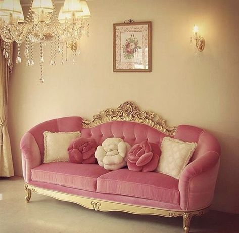 Princess Furniture, Pink Couch, Pink Furniture, Cute Furniture, Dream Furniture, Pink Home Decor, Pink Room, Global Market, Aesthetic Bedroom