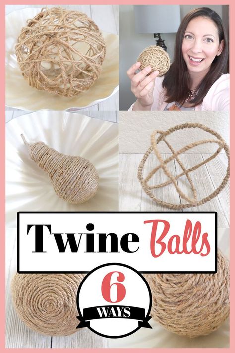 Twine Crafts Diy, Jute Twine Crafts, Twine Balls, Twine Diy, Twine Crafts, Jute Crafts, Tree Diy, Jute Twine, Dollar Tree Diy