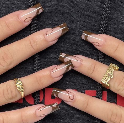 Elegant Touch Nails, Brown Acrylic Nails, Nyc Nails, Nail Drawing, Ombre Nails Glitter, Nude Nail Designs, Baby Nails, Girly Acrylic Nails, Casual Nails