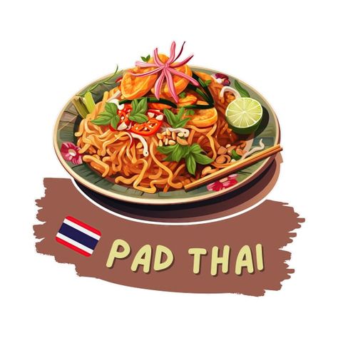 Check out this awesome 'Pad+Thai+%7C+Traditional+Thai+food' design on @TeePublic! Traditional Thai Food, Fried Rice Noodles, Stir Fry Rice, Food T, Thai Art, Bean Sprouts, Thai Food, Rice Noodles, Thai Recipes