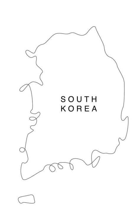 Line art south Korea map. continuous line asia map. vector illustration. single outline. South Korea Doodle Art, Seoul Illustration, Seoul Map Illustration, Korea Illustration, Blank Map Of Asia, South Korea Map, South Korea Map Illustration, Korea Map, Illustrated Family Portrait