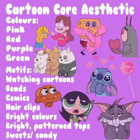 Cartooncore Aesthetic, Core Aesthetic Outfits, List Of Aesthetics, Fandom Wiki, Types Of Aesthetics, Aesthetic Core, Sweets Candy, Fashion Tiktok, Indie Girl