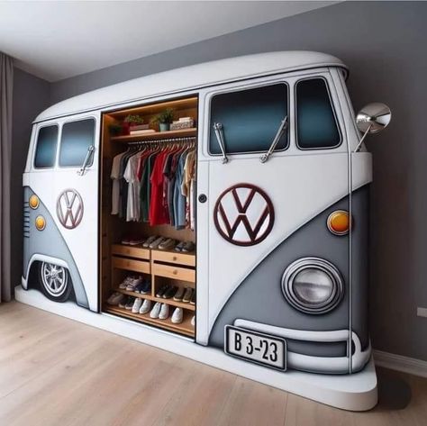 Weird Furniture, Camper Interior Design, Bus Art, Car Part Furniture, House Interior Design Styles, Vintage Vw Bus, Car Furniture, Combi Volkswagen, Automotive Decor