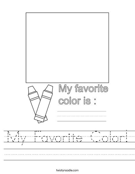 My Favorite Color Worksheet - Twisty Noodle My Favorite Color Worksheet, Welcome Week, Transportation Worksheet, Back To School Worksheets, Holiday Lettering, Fun Worksheets, School Worksheets, Color Worksheets, Worksheet Template