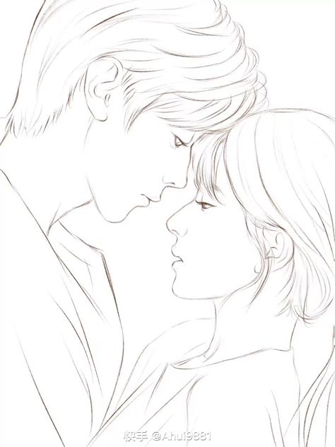 Anime Drawing Sketches Love, Cute Couple Drawings Pencil, Couples Pencil Sketch, Love Anime Drawings, Cute Couple Drawings Sketches Anime, K Pop Idols Drawing, Korean Sketch Aesthetic, Aesthetic Couple Drawing Sketch, Chen Zhe Yuan Sketch