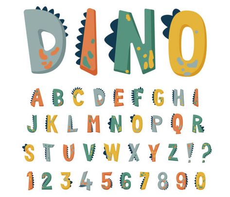 Dino Bebe, Dinosaur Font, Dino Ranch, Dragon Poses, Dinosaur Alphabet, Logo Word, Alfabet Letters, Cartoon Dragon, Letter Vector