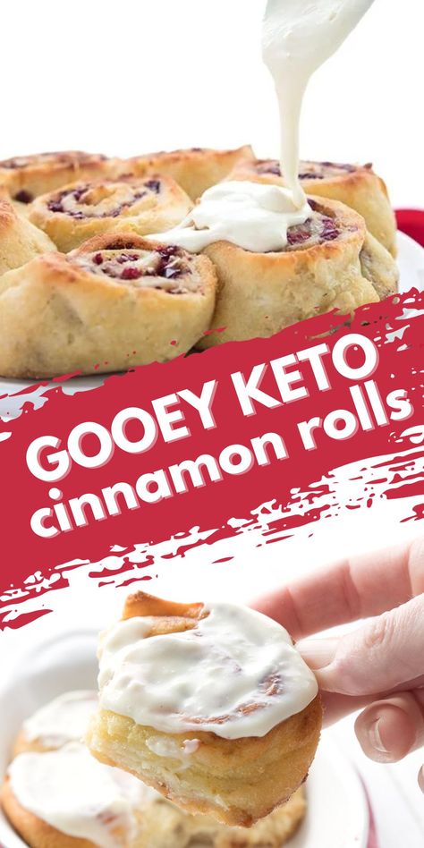 Keto Cinnamon Rolls with a festive twist! Chopped cranberries and pecans make your fathead cinnamon rolls perfect for a holiday brunch or Christmas morning treat. Drizzle on a little sugar free cream cheese glaze and you’re in low carb cinnamon roll heaven. Scones Cinnamon, Keto Scones, Donut Bites, Cookies Cinnamon, Ground Beef Keto Recipes, Bread Cinnamon, Cake Cinnamon, Keto Breakfast Smoothie, Keto Snacks Easy