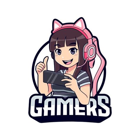 Cute gamer girl cartoon playing on smart... | Premium Vector #Freepik #vector #people #computer #sports #girl Gaming Girl, Sports Girl, Illustration Story, Vector People, Gaming Logo, Cartoon Man, Cute Games, Mascot Design, Game Logo