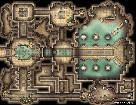 Click the link to download & find out more. #tomcartos #battlemap #map #ttrpg #dnd #rpg #pathfinder #dungeons #dragons #5e #d&d #free #temple #trap #puzzle #maze #aztec #mayan #mesoamerican #ruin #dragon #kobold #lair Temple Battlemap, Ruined Temple, Grid Rpg, Aztec Temple, Jungle Temple, Dnd World Map, Fantasy Town, Dragon's Lair, Dnd Dragons