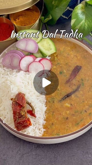 Preetha Athrey on Instagram: "Instant Dal Tadka This simple one-pot dal tadka is the easiest meal to make and is so tasty and delicious, a beginner-friendly recipe, that literally takes 15-20 mins to make and absolutely YUMMM!!! Drop a “YES” in the comments and I will share the recipe for the stuffed red chilli pickle with you!! So do give this a try at home and follow my channel for more such easy-to-make delicious recipes and like, share and comment 😍 Ingredients: * 1/2 cup Moong Dal * 1/2 cup Channa Dal * 1 onion roughly chopped * 1 tomato roughly chopped * 2-3 pods Garlic * 1-inch piece of ginger * 1-2 green chillies * 2 cups water * 1/2 teaspoon turmeric powder * Salt to taste * A handful of fresh coriander leaves chopped * Lemon juice for garnish (optional) For Tadka (Temperin Chilli Pickle, Dal Tadka, Moong Dal, Turmeric Powder, Coriander Leaves, Red Chilli, Easy Food To Make, One Pot, Lemon Juice