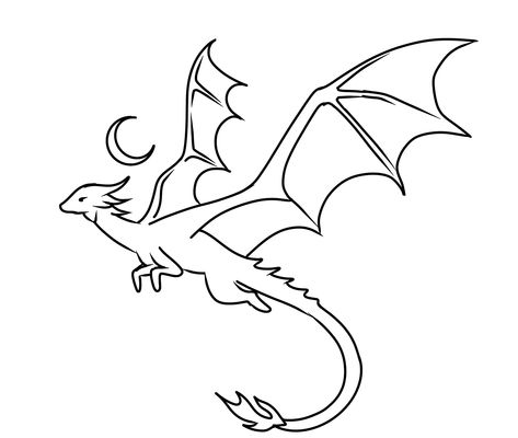 Cute Easy Dragon Drawings, Cute Simple Dragon Drawings, Simple Dragon Outline, Dragon Drawing Sketches Simple, Dragon Simple Drawing, Easy Dragon Drawings Simple, Dragon Drawing Simple, Dragon Outline Drawing, Dragon Sketch Easy