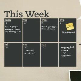 Weekly Chalkboard Calendar, Weekly Wall Calendar, Weekly Chalkboard, Calendar Decal, Chalkboard Wallpaper, Chalkboard Vinyl, Chalkboard Calendar, Chalkboard Stickers, Blackboard Wall