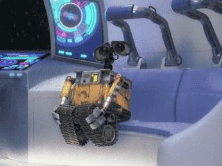 WALL-E Walle Y Eva, Walle And Eva, Wall E Eve, Disney Icons, Disney Gif, Wall E, Pixar Movies, Cartoon Gifs, Movie Game