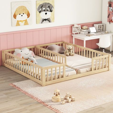 DreamClimb Adventure Bed 🌟 #toddlergames #toddlers #toddlertoys #firstbirthday #firstbirthdayideas #nurserydecor #nursery #babyroom #babyroomdesign #kidsroom #toddlerroom #montessory #woodentoys #firstbirthdayparty #kidsofinstagram #playroomdecor #woodentoys #imagineplay #playroomdecor #playroomdesign #toddlerapproved #activitiesforkids #education #stemforkids Twin Bed On Floor Ideas, Twin Toddler Room, Double Twin Bed, Modern Toddler Bed, Double Twin Beds, Rocking Bed, Twin Floor Bed, Small Kids Bedroom, Usa Dream