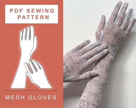 Gloves Sewing Pattern Free, How To Sew Gloves, Tulle Gloves Pattern, Sew Gloves Pattern, Glove Pattern Sewing Diy, Long Gloves Pattern Sewing, Glove Pattern Sewing, Fingerless Gloves Sewing Pattern, Gloves Pattern Sewing