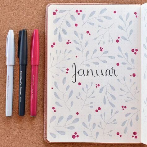 January Bujo Ideas, Journal January Cover, January Bujo Cover, Bullet Journal January Cover, January Bullet Journal Cover, Bujo January, July Spread, Bullet Journal Work, January Bullet Journal