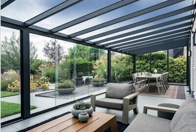 Pinterest Glass Roof Extension, Glass Extension, Glass Room, Outdoor Living Rooms, Wall Exterior, Luxury Garden, Front Patio, Steel Art, Glass Roof