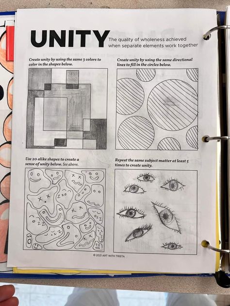 ☾~.~☕️follow me☕️~.~☾ Unity Design Principle Art, Principal Of Design Unity, Elements And Principles Of Art Drawings, Unity Design Principle, Unity Principle Of Design, Contrast Principle Of Design, Unity Drawing Principles Of Design, Principle Of Design Unity, Drawing Basics Learning