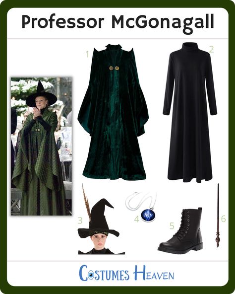 Harry Potter Theme Family Costume, Group Harry Potter Costume Ideas, Professor Mcgonagall Costume Diy, Harry Potter Theme Outfits, Harry Potter Costume Ideas For Women, Harry Potter Group Costumes, Professor Mcgonagall Costume, Costume For 2, Mcgonagall Wand