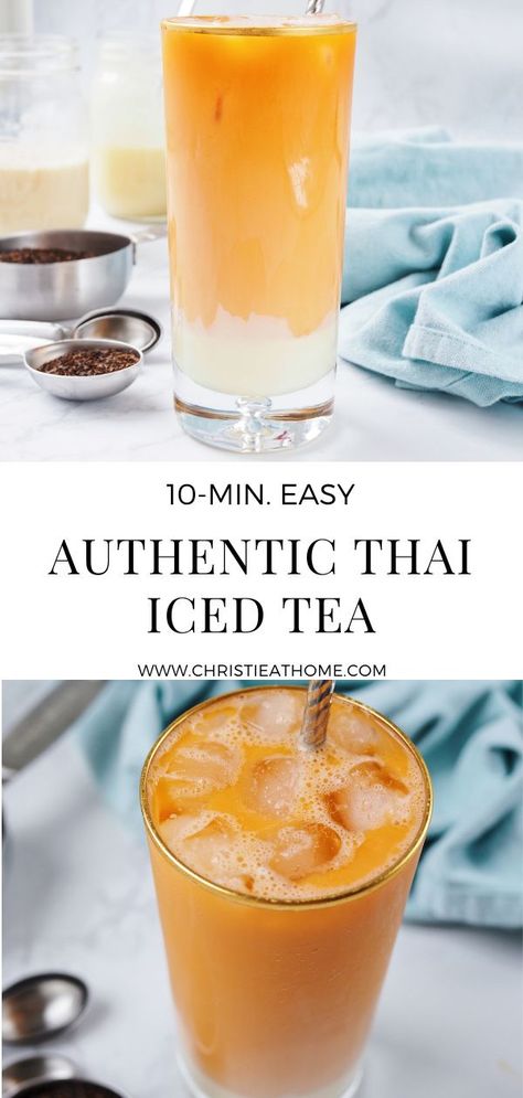 Thai Iced Tea Recipe, Iced Tea Latte, Thai Tea Recipes, Thai Iced Tea, Iced Tea Recipe, Thai Milk Tea, Milk Tea Recipes, Healty Dinner, Best Drink