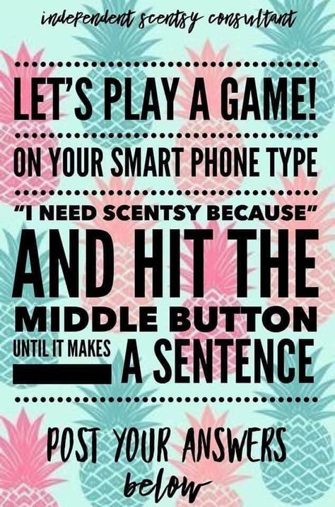 Scentsy Friday, Scentsy Hacks, Scentsy Party Posts, Build A Sentence, Scentsy Party Games, Scentsy 2022, Interaction Post, Scentsy Pictures, Scentsy Consultant Business