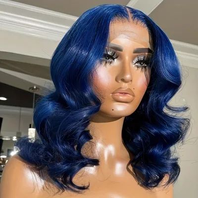 Dark Blue Bob, Blue Bob Wig, Blue Lace Front Wig, Blue Bob, Blue Wig, Short Bob Wigs, Lace Short, Bob Wig, Wigs For Women