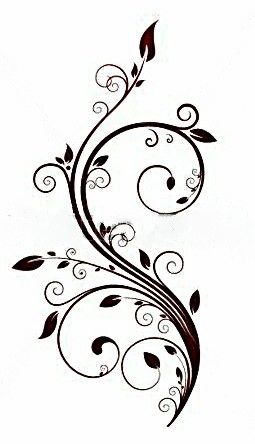 Vintage Flourish Design, Flourish Tattoo, Swirl Tattoo, Lily Flower Tattoos, Flower Pattern Drawing, Swirly Designs, Vine Tattoos, Flower Drawing Design, Flower Art Drawing