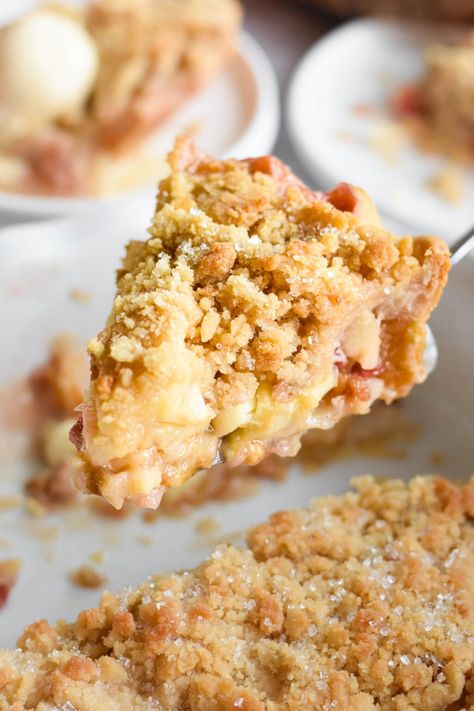 Rhubarb Apple Pie • Dance Around the Kitchen Apple Strawberry Rhubarb Pie, Rhubarb And Apple Pie, Rhubarb Apple Pie Recipe, Apple Rhubarb Pie Recipes, Apple And Rhubarb Pie, Rhubarb Apple Recipes, Rhubarb Apple Pie, Rhubarb And Apple Recipes, Apple Cream Cheese Recipes