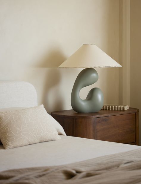 Saguaro Table Lamp by Élan Byrd Plaster Table Lamp, Organic Table Lamp, Table Lamp Ceramic, Handmade Ceramic Lamp, Italian Modernism, Stitching Tops, Modern Bedside Table Lamps, Clay Lamp, Philadelphia Apartment