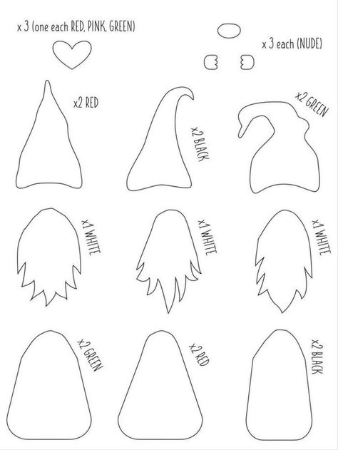 Gnome Template Free Printable, Felt Patterns Free Printables, Printable Gnome Patterns Free, Printable Gnome Patterns, Gnome Stencil, Gnome Template, Felt Gnomes, Felt Ornaments Patterns, Girl Gnome