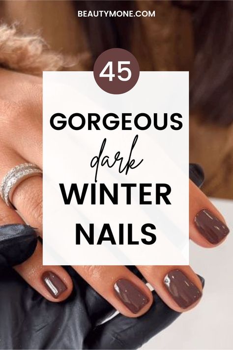 Are you looking for chic nail polish colors to wear this winter? Check out this guide to 11 luxurious dark shades and 45 nail designs as inspiration, perfect for the colder months. Burgundy, navy, charcoal and more deep hues are featured along with tips for wearing each color. winter nails, winter nail colors, dark nail polish colors, burgundy nails, navy nails, charcoal nails, winter manicure guide, winter nail art ideas, winter nail designs, winter nail trends 2024, cozy nail colors Kansas State University Nails, Dip Nail Ideas For February, Trend Nails 2025 Winter, Trendy Nail Colors 2025, 2025 Nails Color, Winter Nail Polish Colors 2025, Holiday Nail Colors 2024, Winter Nail Colors For Dark Skin, Gel Nails Square Winter