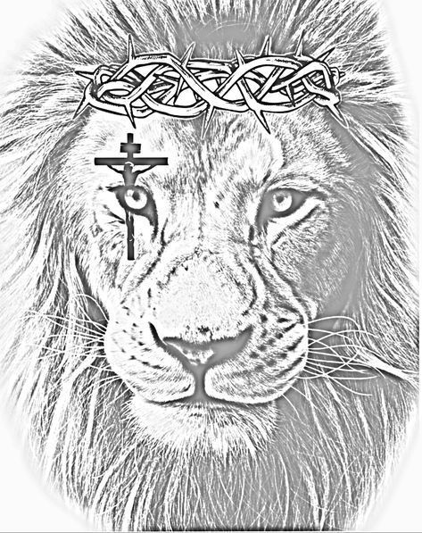 Lion With Thorn Crown Tattoo, Lion With Thorn Crown, Tattoo Lions, Thorns Tattoo, Thorn Crown, Lion With Crown, Arm Tattoos Black, Thorn Tattoo, Biblical Tattoos