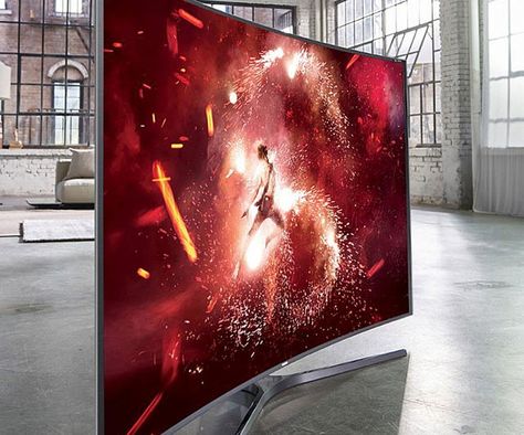 Revolutionize the way you view movies and TV shows by watching them on the SUHD curved smart LED TV. Built in Wi-Fi gives you seamless access to your digital content while the curved screen reveals up to 64 times greater color expression than standard HD TVs. Expensive Gifts For Men, Basement Tv Rooms, Tv Sound System, Unusual Gifts For Men, Tv 40, Curved Tvs, Luxury Gifts For Men, Big Screen Tv, Theater Rooms