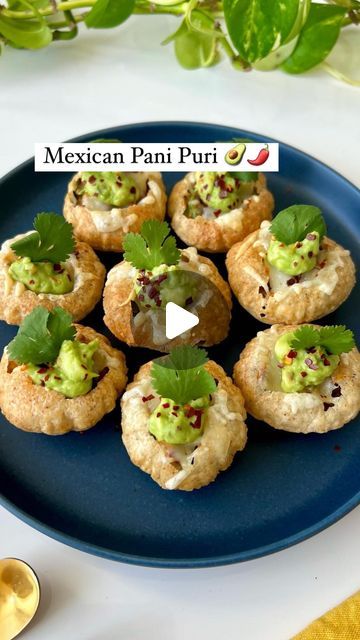 Shrushti | Vegetarian Jain Recipes 👩🏻‍🍳 on Instagram: "Mexican Pani Puri 🥑🌶️ - Delicious Diwali Episode 4

📌But first, share and save this delicious fusion recipe for Diwali, cause you are guests are absolutely going to try it and love it! 😍 And don’t forget to follow @_spkitchen_ for more recipes!

Spicy Mexican filling paired with creamy avocado and melting cheese - in a crispy pani puri ki puri - this is a burst of flavors in your mouth! 🤤 You can prepare the filling before hand and keep everything ready! Perfect to serve as a snack or as an appetizer! 

Recipe (20 puris):
1️⃣ Mix 1/2 cup boiled rajma/ kidney beans with 1/2 avocado. Mash this until smooth. Add finely chopped 1/2 jalapeño, 1/4 cup bell pepper, 1/4 cup tomato, a big handful of cilantro leaves. 
2️⃣ Add salt, peppe Mexican Pani Puri, Jain Mexican Recipes, Pani Puri Filling Recipe, Jain Recipes Snacks, Appetizers Mexican, Avocado Mash, Pani Puri Recipe, Melting Cheese, Jain Recipes