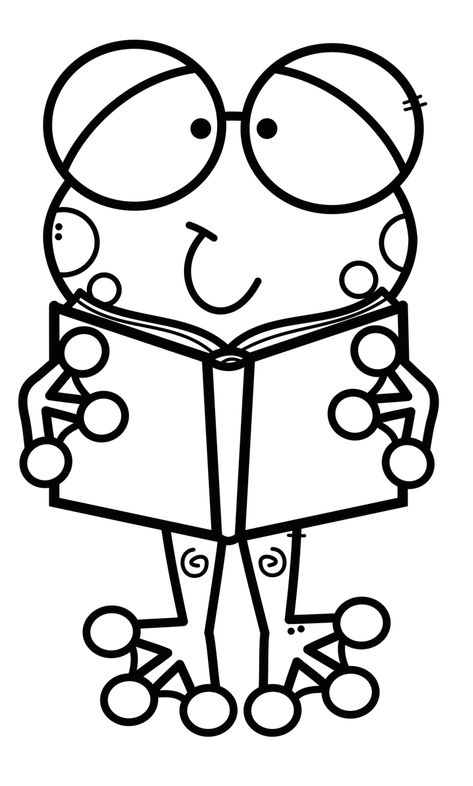 Frog Clipart Black And White, Frog Clipart, Tpt Ideas, Bond Paper Design, Clipart Black And White, Binder Covers, Cute Frogs, Big Eyes, Colouring Pages