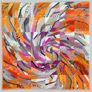 Ursula Kern patchwork quilt "Spiral 11" Abstract Quilts, Improv Quilts, Abstract Quilt, Quilt Modernen, Quilts Modern, String Quilts, Strip Quilts, Quilt Art, Contemporary Quilts