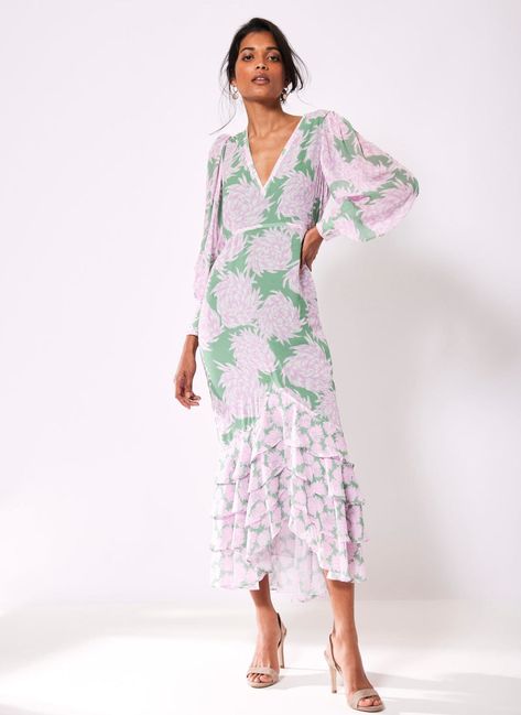 Long Summer Dress, Timeless Outfits, Dress Mint, Pink Floral Pattern, Uk Clothing, Mint Velvet, Teal And Pink, Long Summer Dresses, Printed Maxi