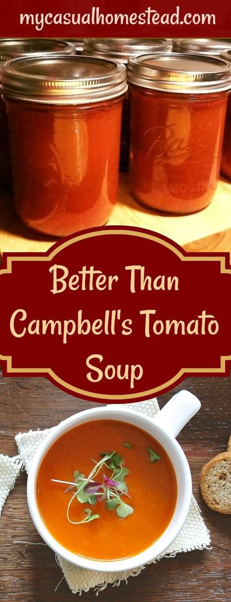 Can Tomato Soup, Low Carb Fast Food, Pressure Canning Recipes, Home Canning Recipes, Canning Vegetables, Canned Tomato Soup, Canning Food Preservation, Canned Food Storage, Canning Tips