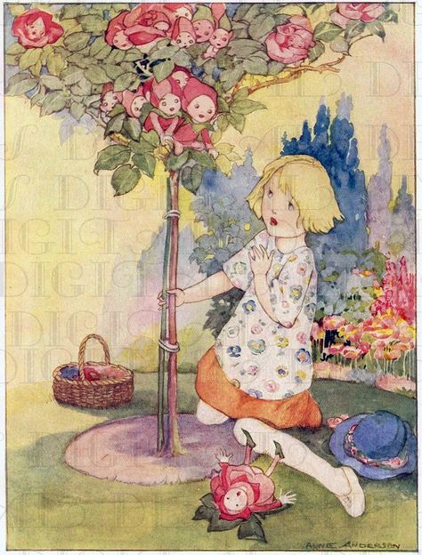 Garden Illustration, Fairy Illustration, Butterfly Illustration, Vintage Fairies, Garden Girls, A Fairy Tale, Book Illustrations, Vintage Garden, Childrens Illustrations