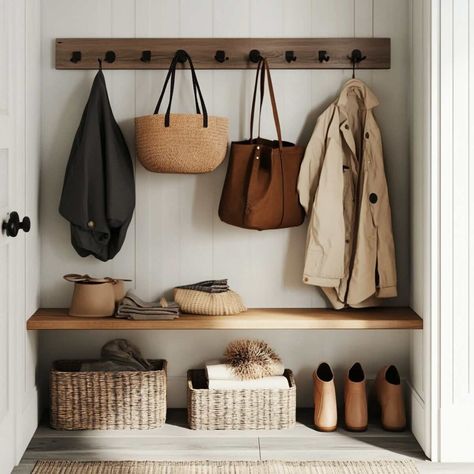 25 Smart Small Mudroom Ideas Entryway to Maximize Your Space Small Mudroom Ideas Entryway, Small Coat Closet, Mudroom Ideas Entryway, Built In Cubbies, Small Mudroom Ideas, Small Mudroom, Ideas Entryway, Corner Shelving Unit, Mudroom Entryway