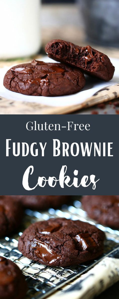 Gluten Free Cookies Easy, Gluten Free Chocolate Brownies, Gluten Free Chocolate Cookies, Chocolate Brownie Cookies, Cookie Brownie Recipe, Gluten Free Cookie Recipes, Fudgy Brownie, Frozen Cookies, Cookies Easy