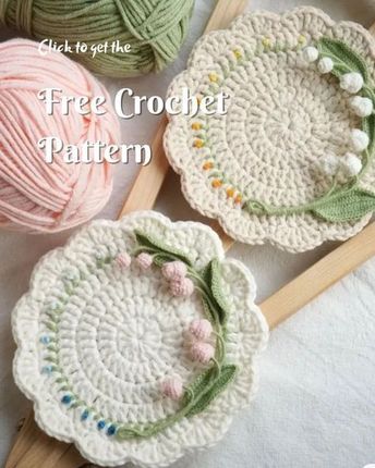 Free Coaster Patterns Crochet, Flower Crochet Coaster Free Pattern, East Crochet Projects, Cute Coasters Crochet, Crochet Patterns Coasters, Flower Crochet Ideas, Cute Crochet Coasters Free Pattern, Flower Coaster Crochet Pattern Free, Coasters Crochet Pattern Free