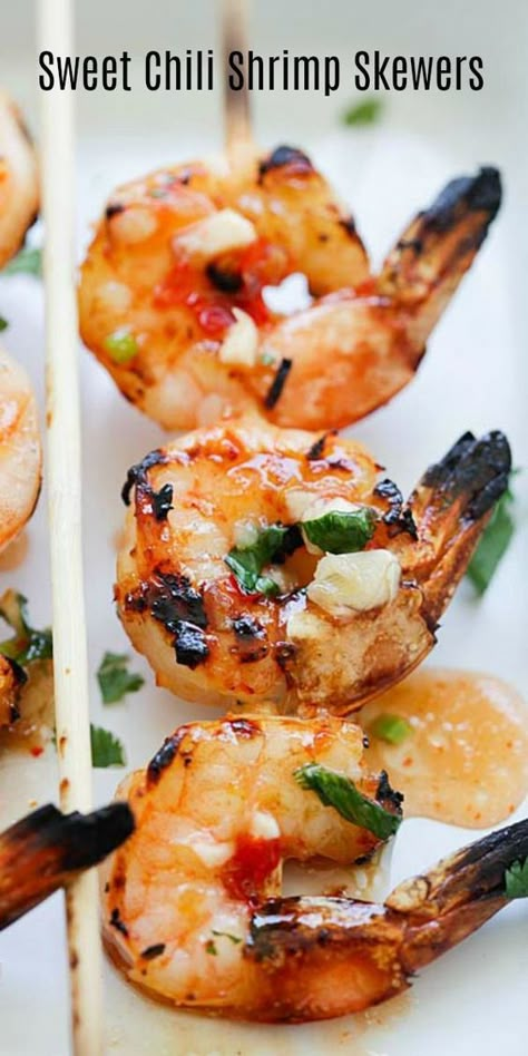 Easy Grilled Shrimp Recipes, Sweet Chili Shrimp, Pork Ribs Recipe, Chili Shrimp, Grilled Shrimp Skewers, Bbq Pork Ribs, Bbq Shrimp, Rasa Malaysia, Grilled Shrimp Recipes