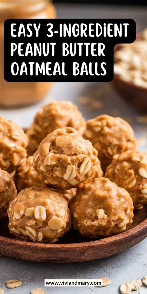 Craving a quick, healthy snack? These Easy 3-Ingredient Peanut Butter Oatmeal Balls are perfect! 🥜🍯 Made with wholesome ingredients, they’re no-bake, naturally sweetened, and packed with energy. Great for meal prep, pre-workout fuel, or a guilt-free treat. Try this simple and delicious recipe today! #HealthySnacks #PeanutButterLover #EasyRecipes Oatmeal Balls No Bake, Peanut Butter Oatmeal Balls, Oatmeal Balls, Peanut Butter Oatmeal, Kids Lunches, Guilt Free Dessert, No Bake Snacks, Peanut Butter Lovers, Low Carb Snacks