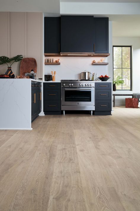 Product Line: BelleLuxe Waterproof Wood | Style: Chateau Leon(KLW02) | Color: Cathedral Taupe Oak(01) | Karastan Waterproof Wood, How To Waterproof Wood, Home Carpet, Magnolia Homes, Hardwood Flooring, Oak Floors, Luxury Vinyl, Oak Wood, Wood Floors